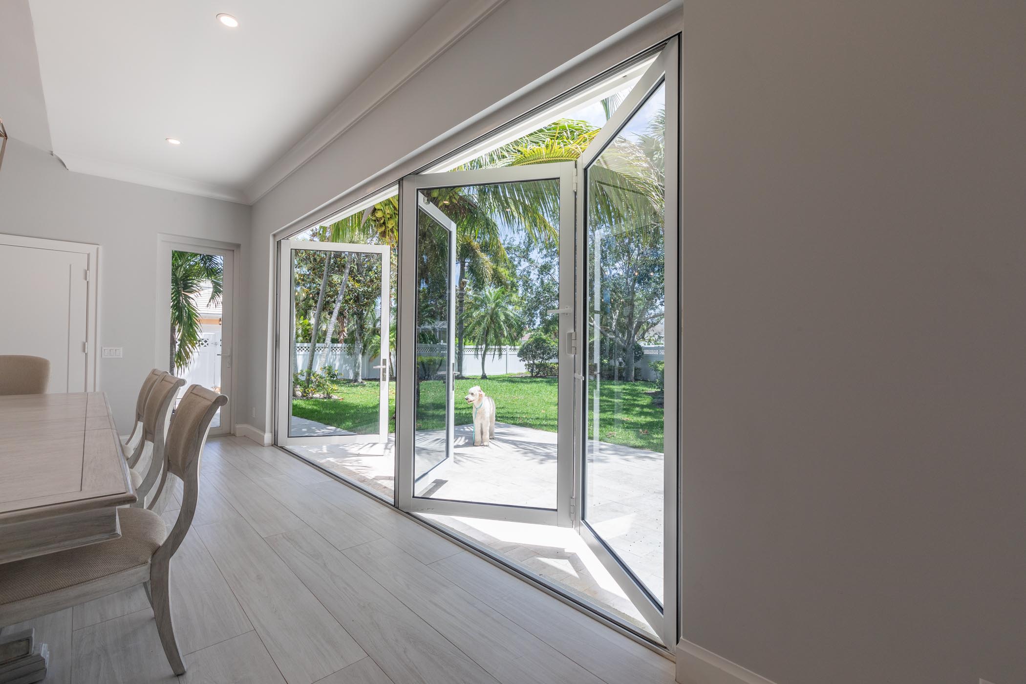 Folding glass doors